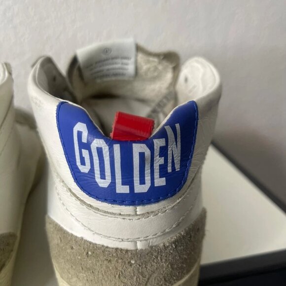 Golden Goose Mid Star White Blue Leather Sneaker Men's 41 EU/8 US Made In Italy - Picture 9 of 13